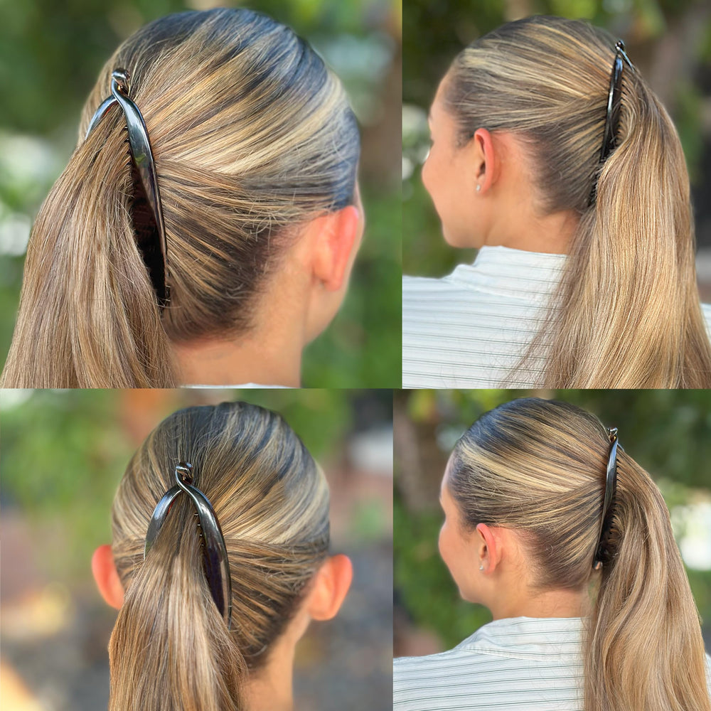 Camila CP2 clip banane – design français pour coiffure fluide.