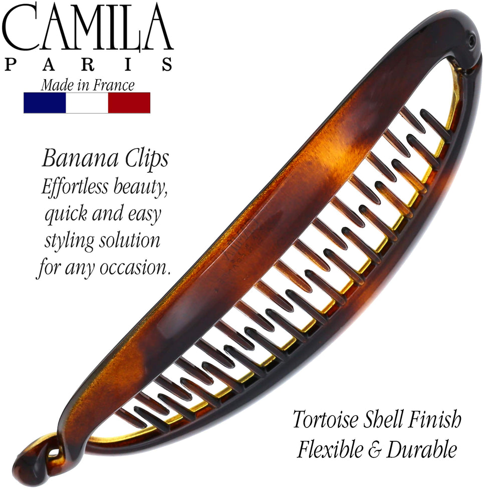 Clip banane Camila CP2, prise sécurisée pour cheveux épais sans tirer.