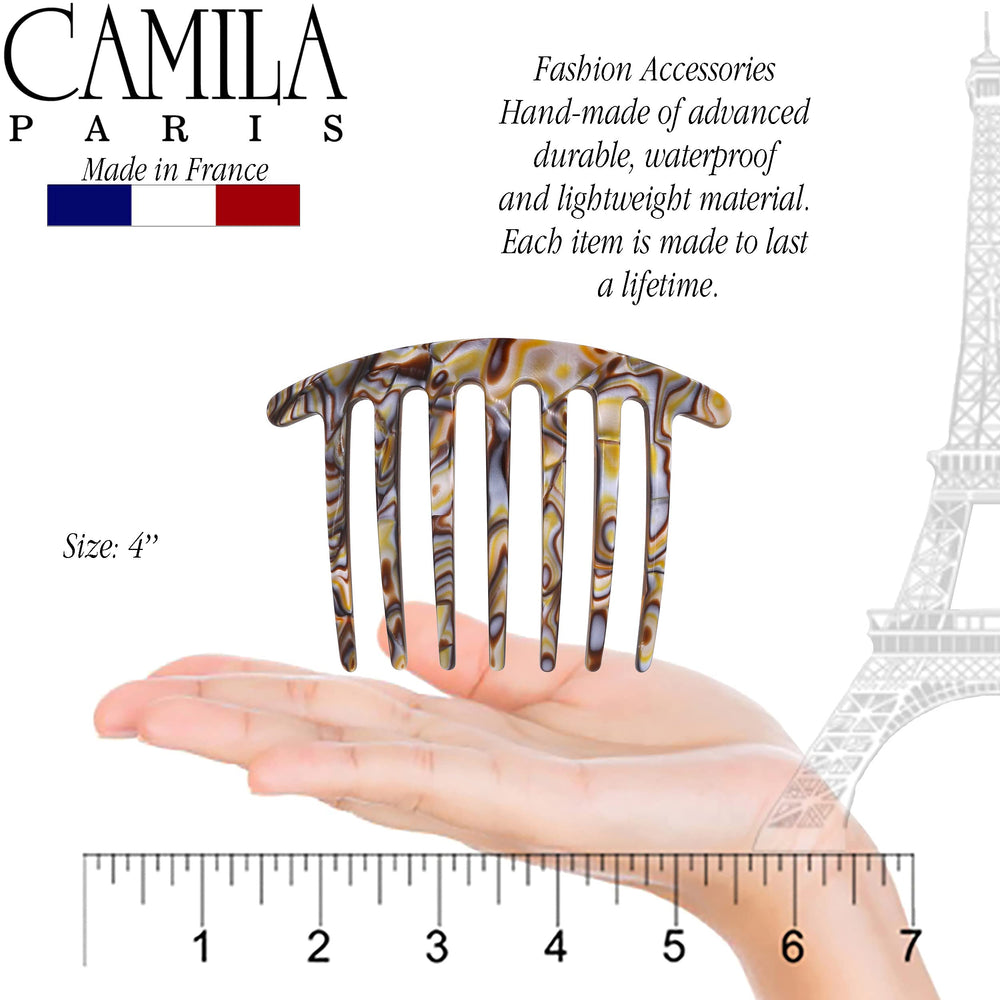Camila Paris CP3186, peigne latéral arqué, design confortable pour un maintien sûr.