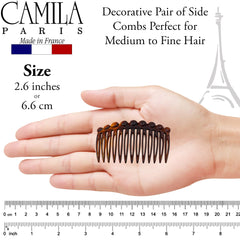Camila Paris CP33/2—peigne tortue, design courbe offrant tenue discrète sans glisser.
