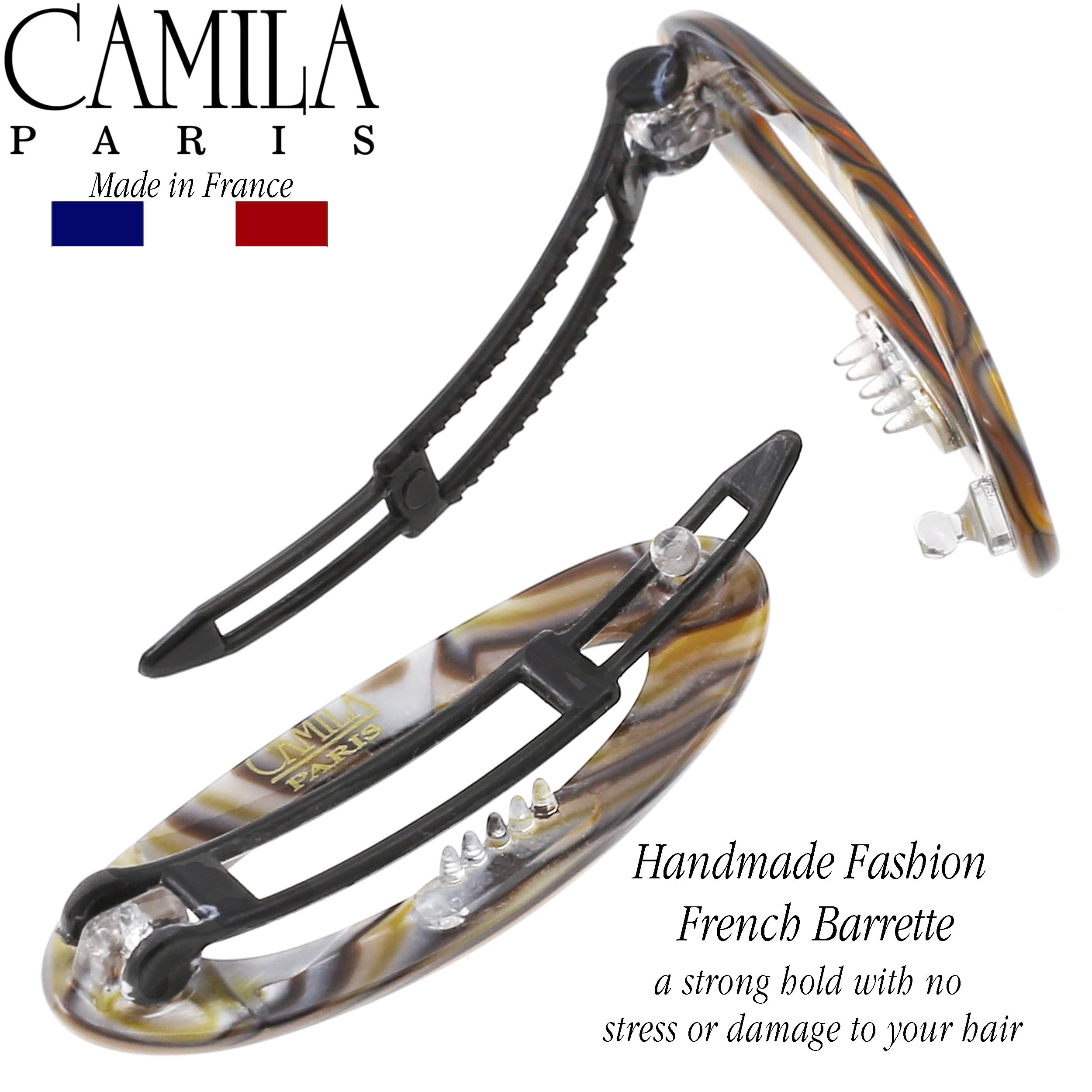 Détail polissage barrette Camila Paris CP3367 onyx