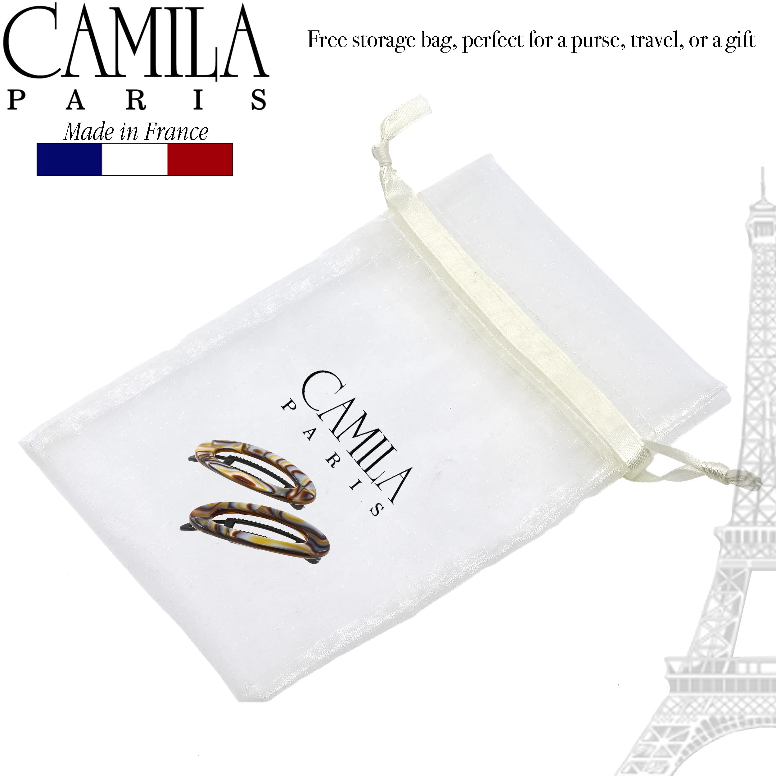 Barrette Camila Paris CP3367 onyx, face arrière, élégant accessoire