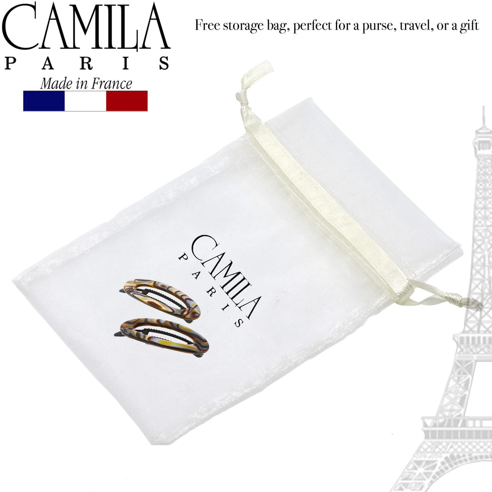 Barrette Camila Paris CP3367 onyx, face arrière, élégant accessoire