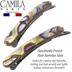 Barrette Camila Paris CP3377 avec fermeture sans métal pour un port confortable.