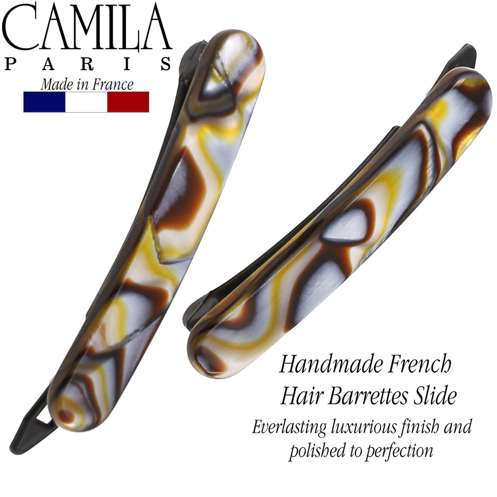 Barrette Camila Paris CP3377 avec glissage latéral pour une coiffure rapide et sûre.