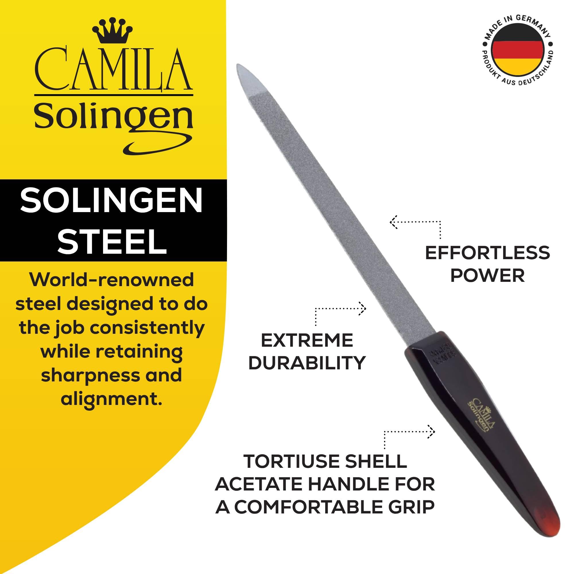 Camila Solingen CS18, finition-saphir-lisse, bords sans accrocs pour ongles soignés.