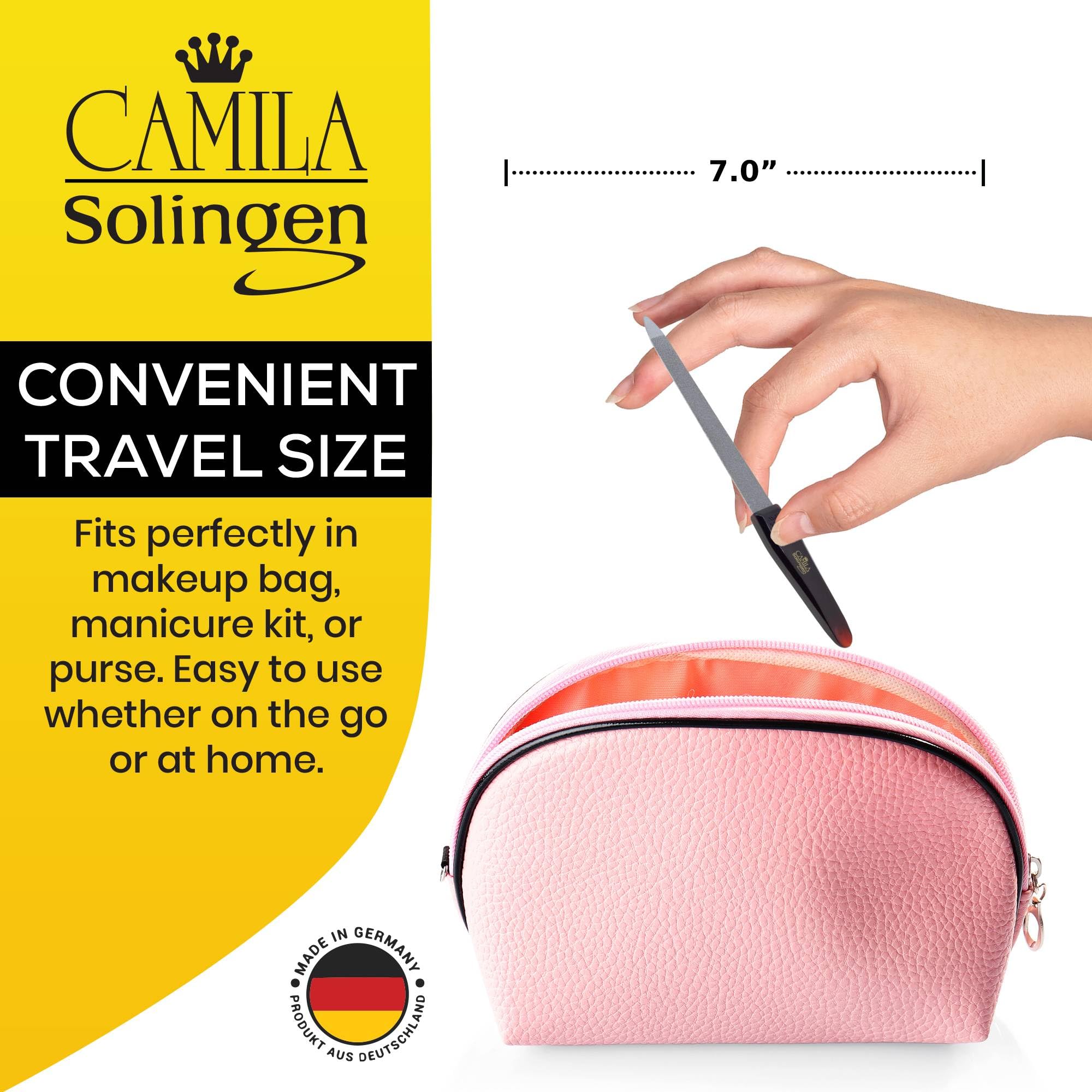 Camila Solingen CS18, grain-double-face, façonnage rapide et précis des ongles.