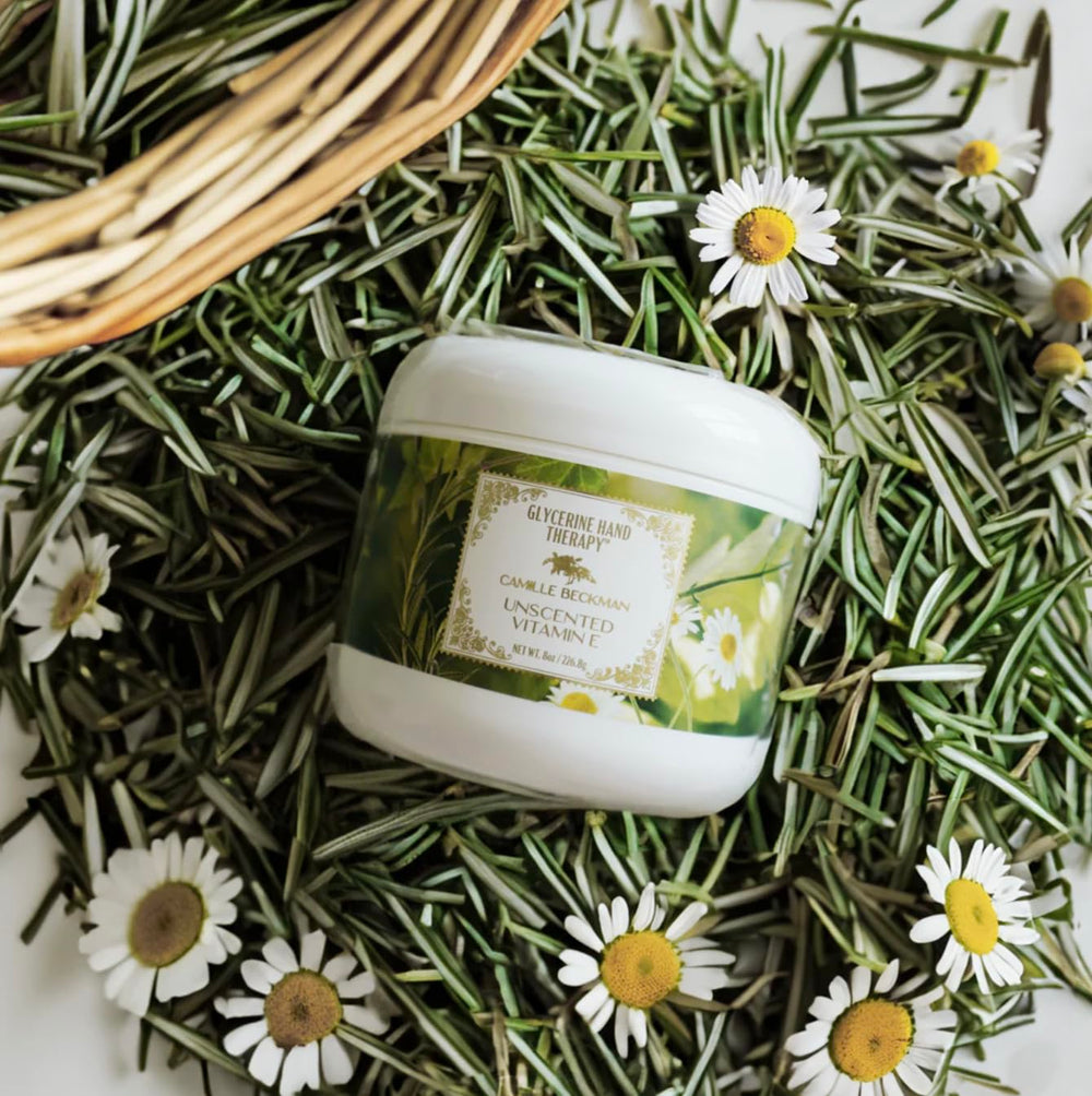 Crème mains nourrissante Camille Beckman texture riche et parfum discret.