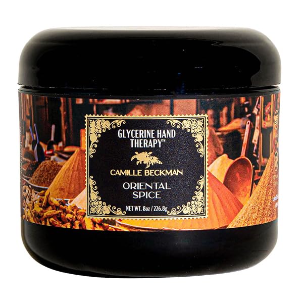Camille Beckman crème mains glycérine, orientale épices, hydratation durable.