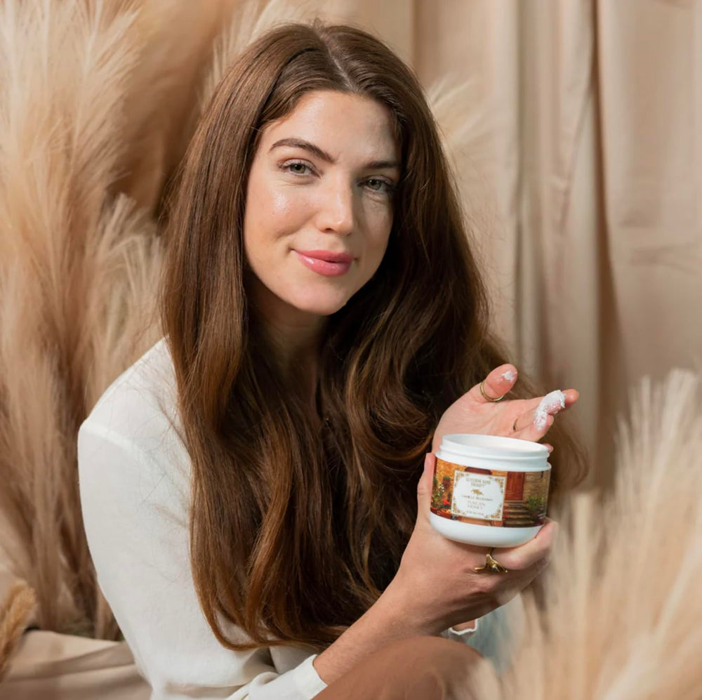 Camille Beckman glycérine mains Tuscan Honey, texture riche pour hydratation rapide.