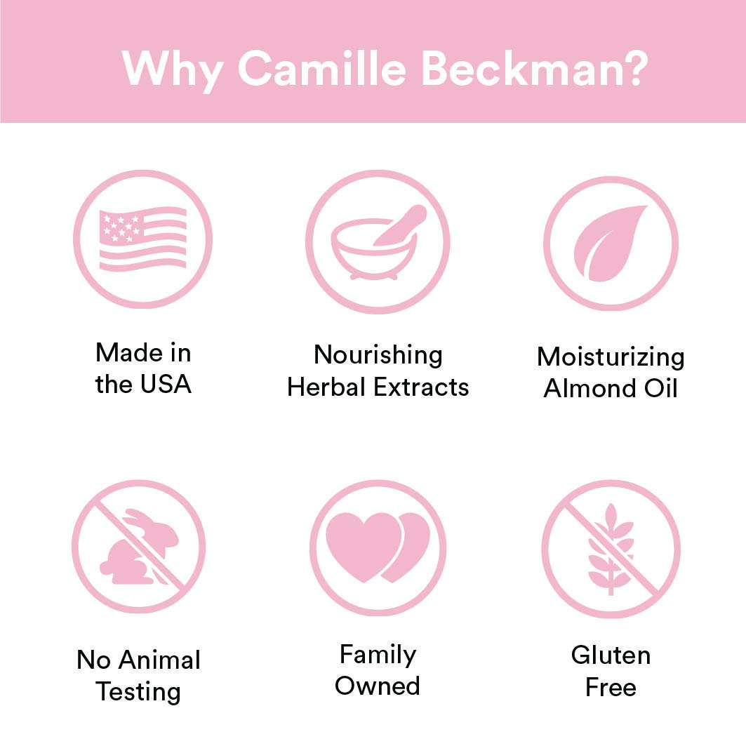 Camille Beckman crème mains Signature, complexe à base de plantes infusé en vitamines.