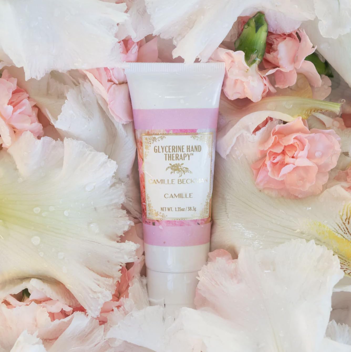 Camille Beckman crème mains Signature, texture soyeuse et agréable.
