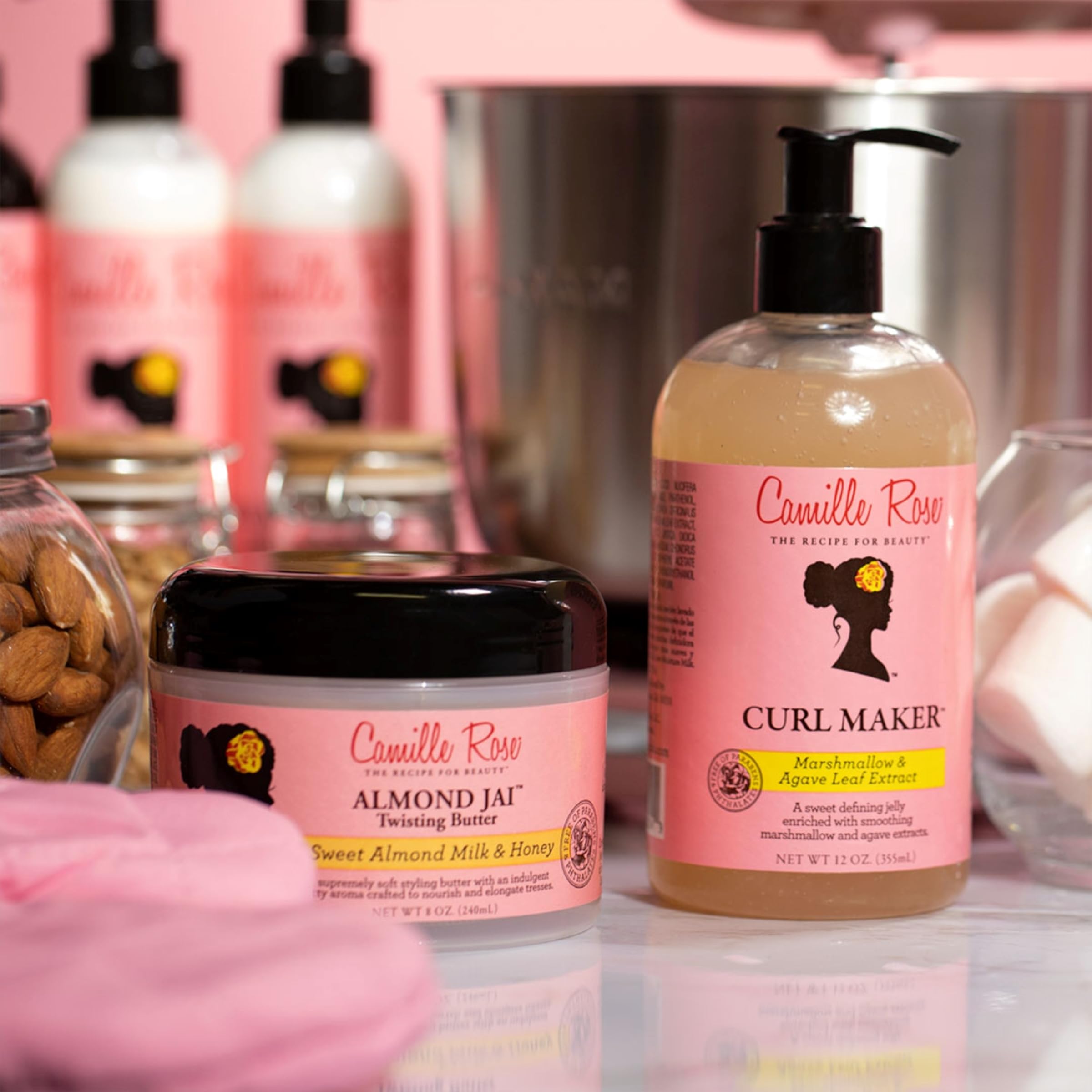 Camille Rose Curl Maker – ingrédients naturels et intègres pour soin capillaire conscient et sain.