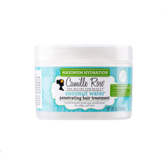 Camille Rose eau de coco sur bouteille 8oz, hydratation douce.