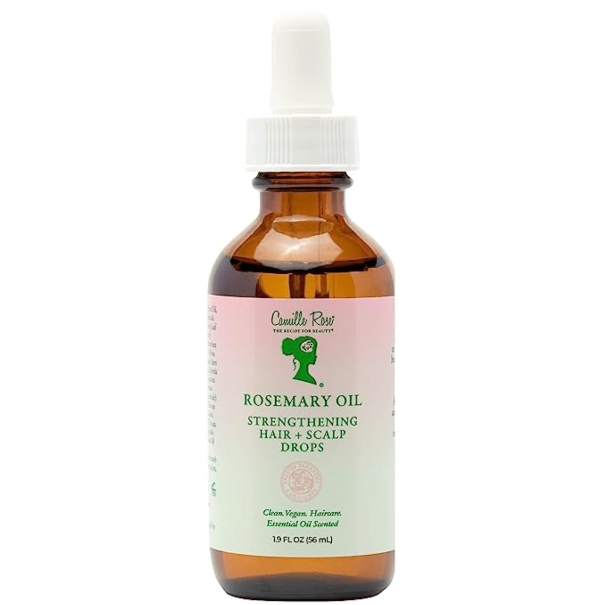 Camille Rose huile romarin menthe - flacon pour revitaliser le cuir chevelu