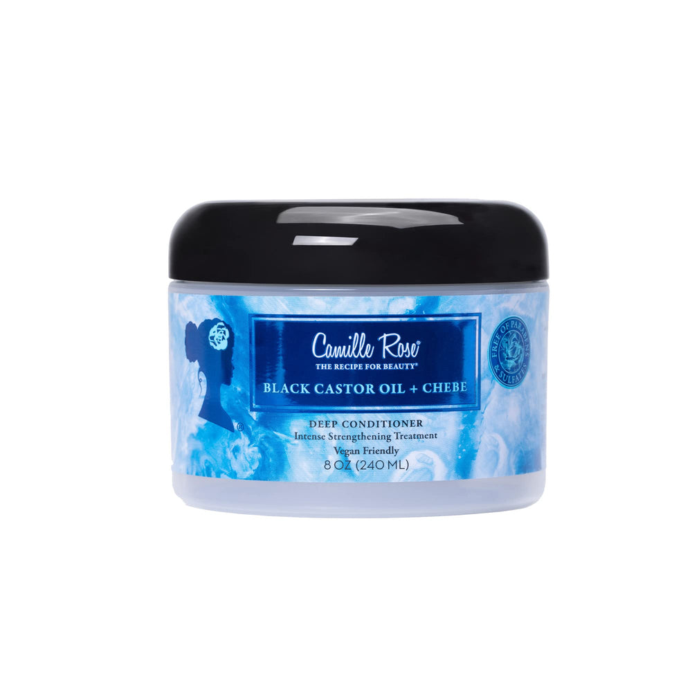Camille Rose Huile de Ricin Noire Chebe – bouteille prête à l'application, renforce les cheveux.