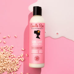 Camille Rose Lait Sans Rinçage huiles nourrissantes : cheveux plus forts et souples.