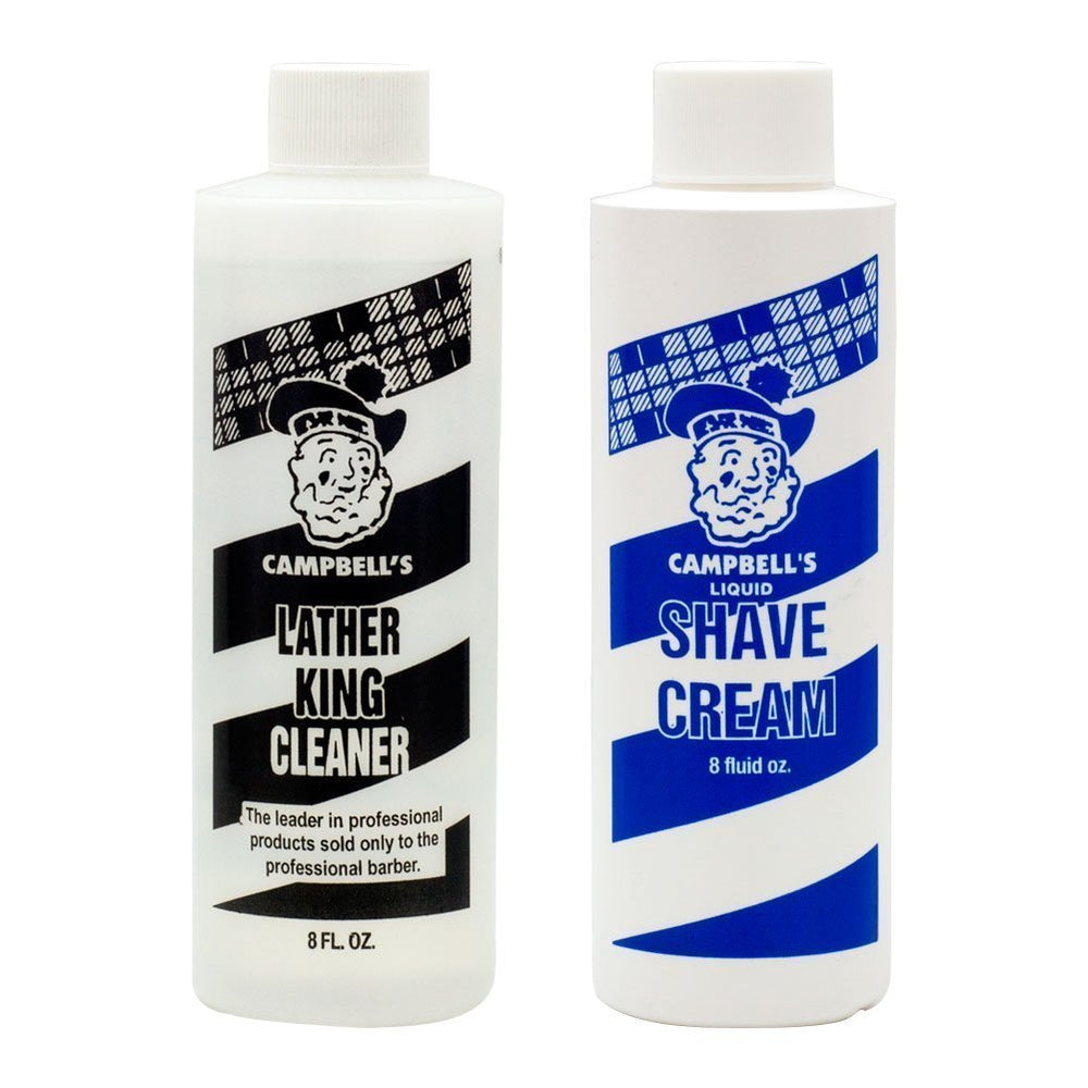 Campbell's Crème de rasage et LatherKing-bouteille — texture lisse et rasage facilité