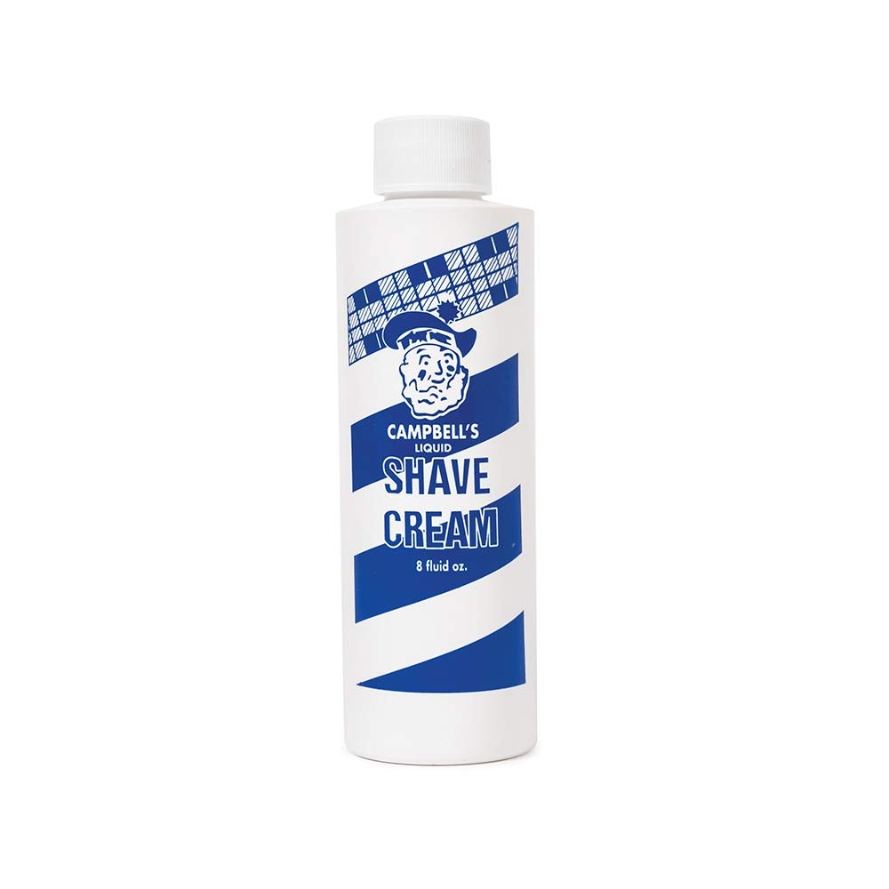 Crème de rasage Campbell's en bouteille de 8 onces pour les barbiers.