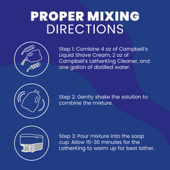 Préparation LatherKing avec eau distillée pour une mousse chaude.