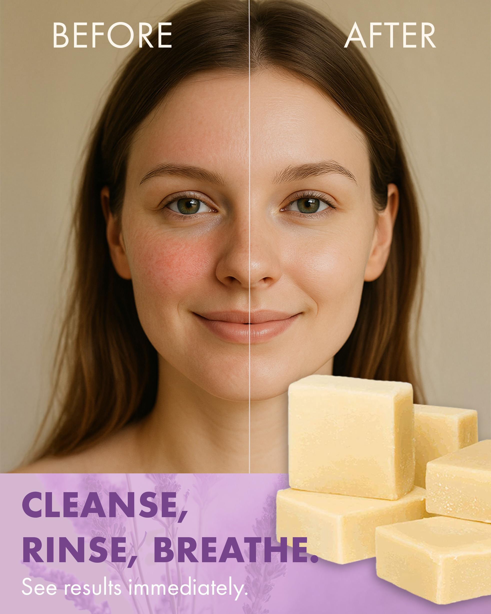 Candida Freedom texture crèmeuse savon lavande-probiotique – sensation veloutée qui apaise la peau.