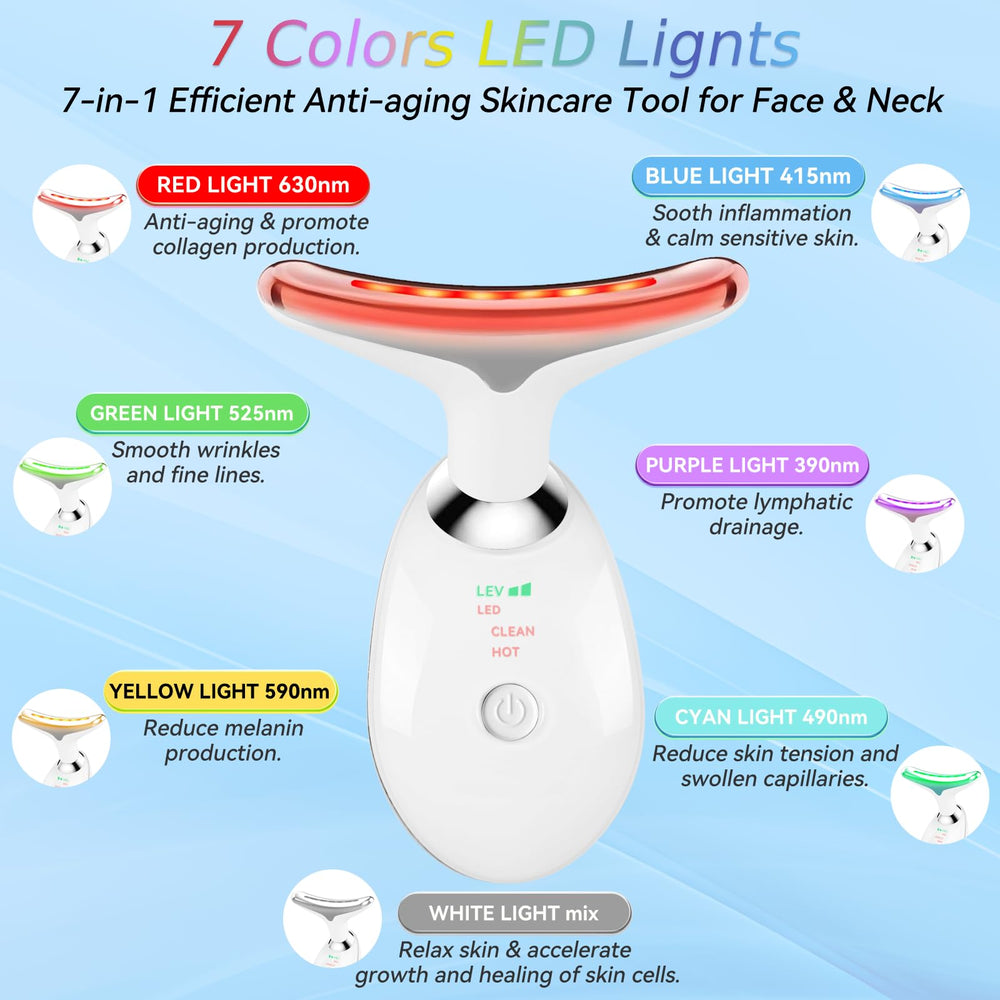 Candio masseur visage et cou avec 7 couleurs et 3 modes pour varier les soins.