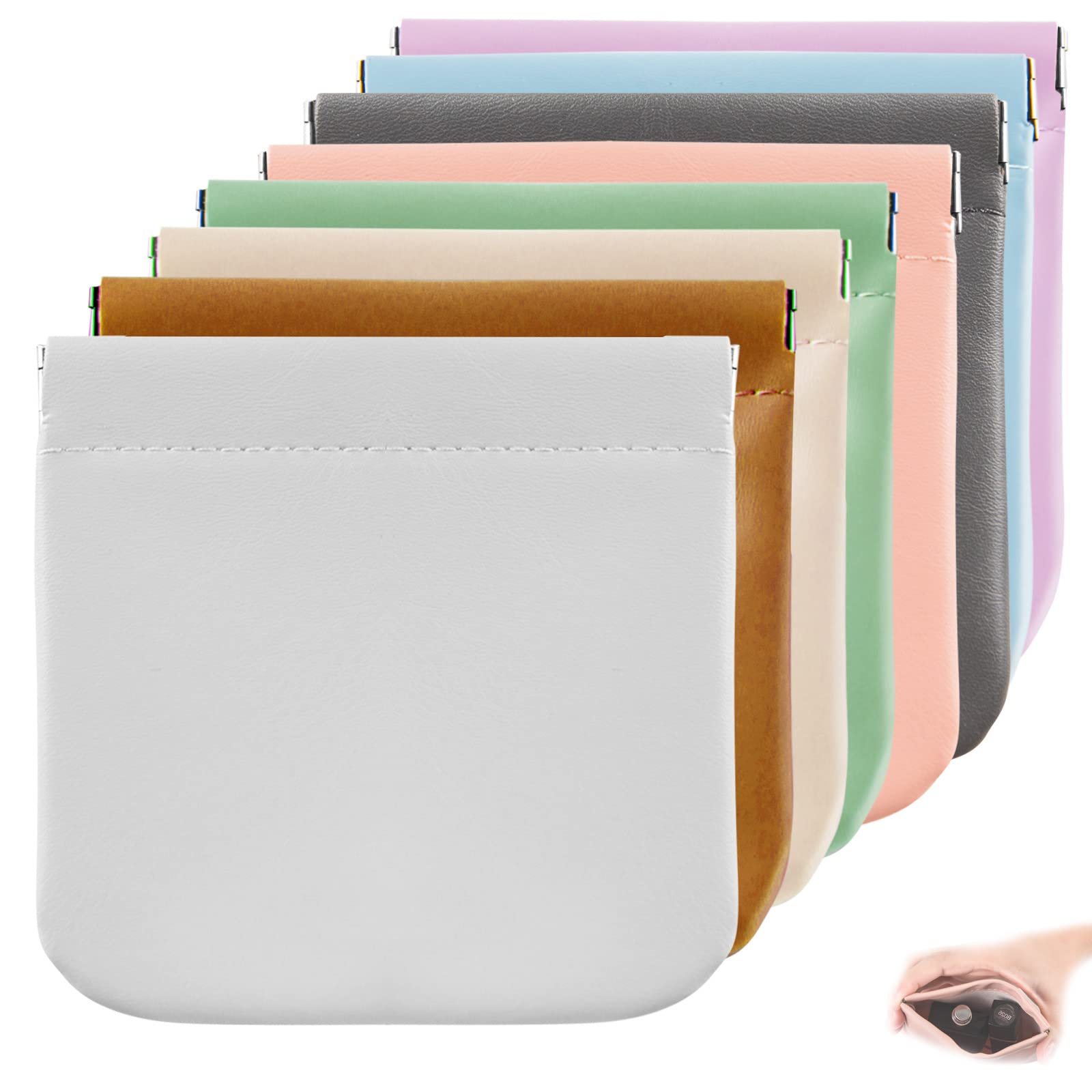 CANIPHA pochette cosmétique en cuir bleu ciel: rangement compact pour maquillage et bijoux