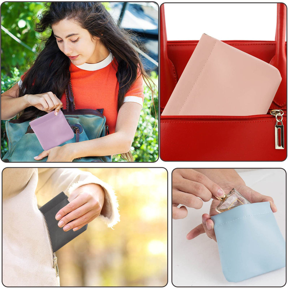 CANIPHA pochette cosmétique en cuir gris clair: accessoire quotidien pour petites affaires