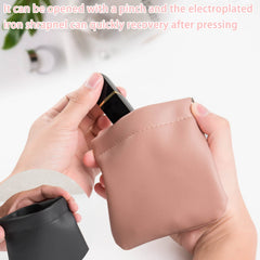 CANIPHA pochette cosmétique en cuir violet: rangement organisé pour maquillage et écouteurs