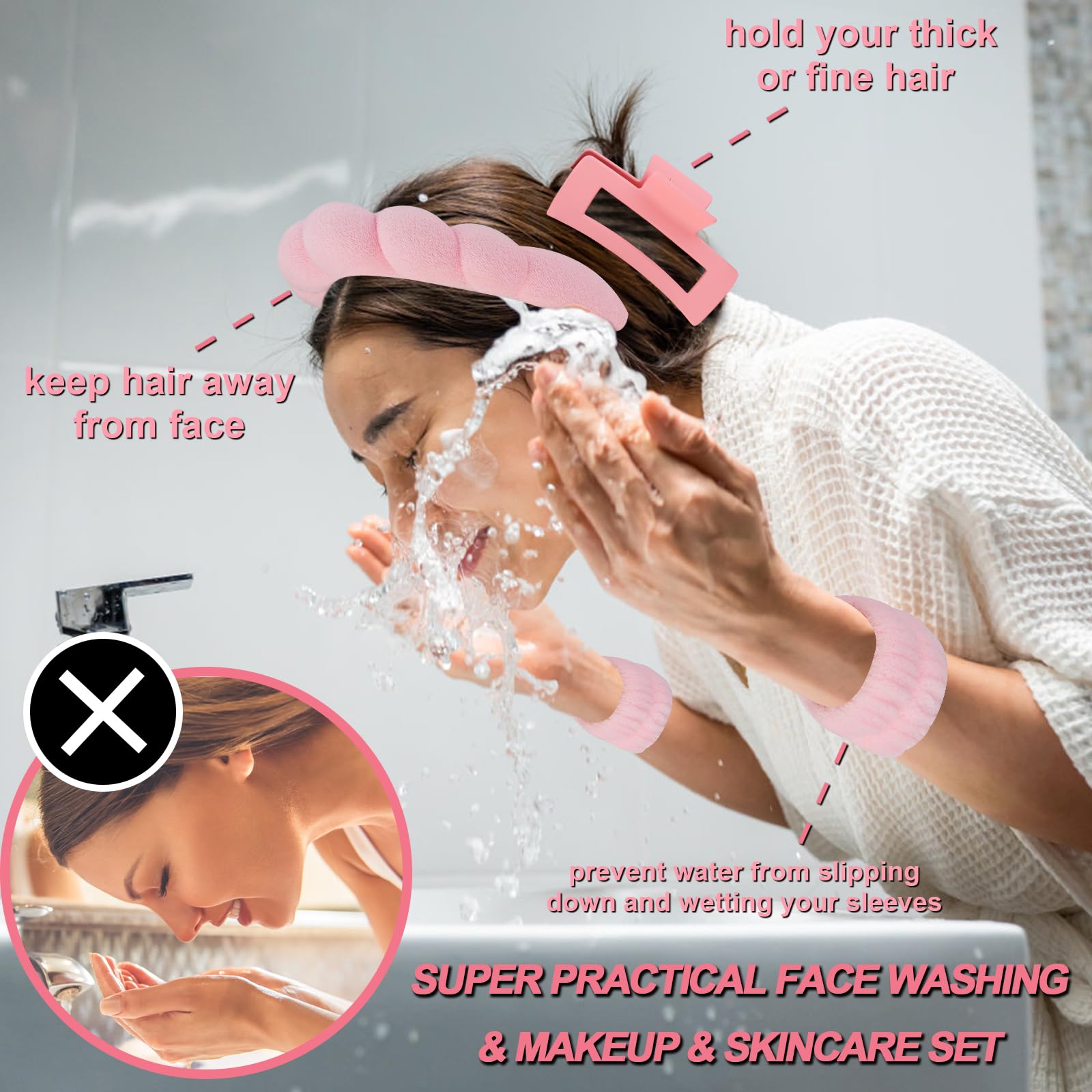 Canitor bandeau spa nuage rose, douceur et confort pour le visage.
