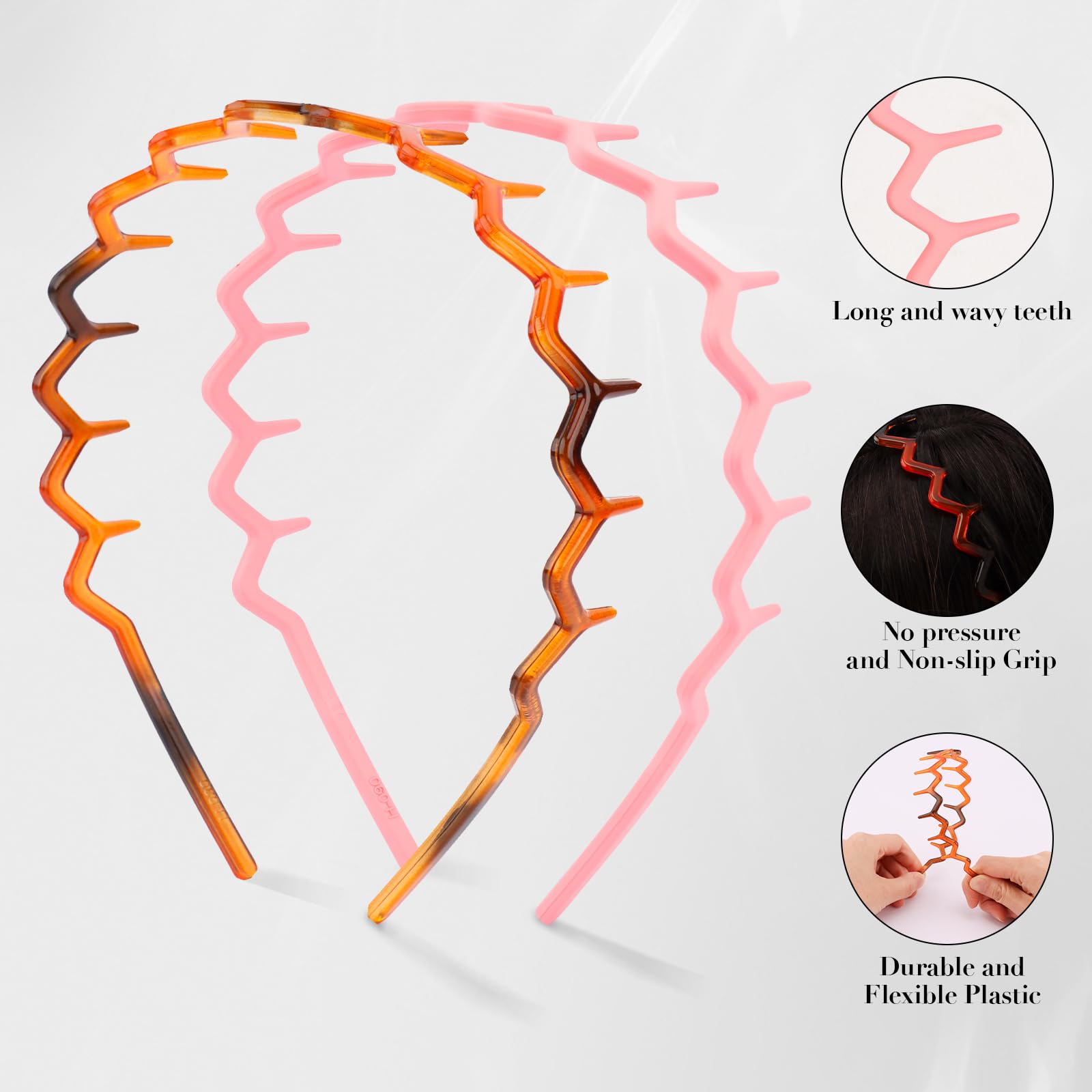 Canitor bandeau zigzag grenat, élégant pour cheveux fins et tenue chic.