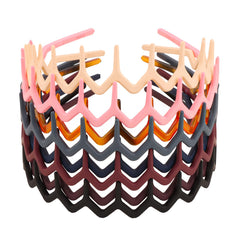 Canitor bandeau zigzag noir, maintien élégant et pratique pour cheveux fins.
