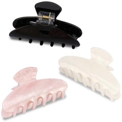 Pinces Canitor marbre noir: maintien fiable pour tous types de cheveux.