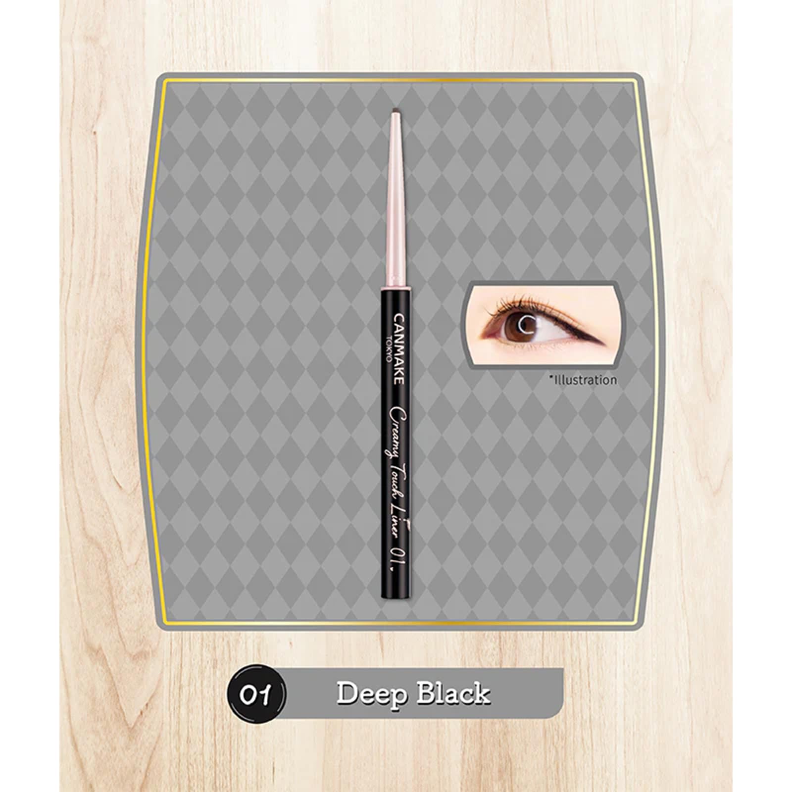 CANMAKE Crayon Contour Yeux Mince, pointe douce, application confortable et sans bavure.