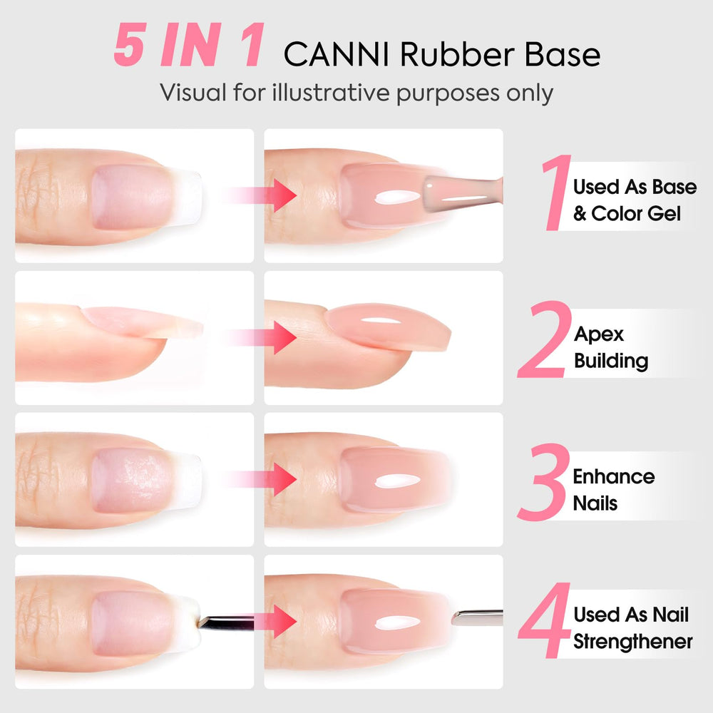Gamme CANNI Gel Base Élastique flacon Shimmer Clear pour un effet clair lumineux