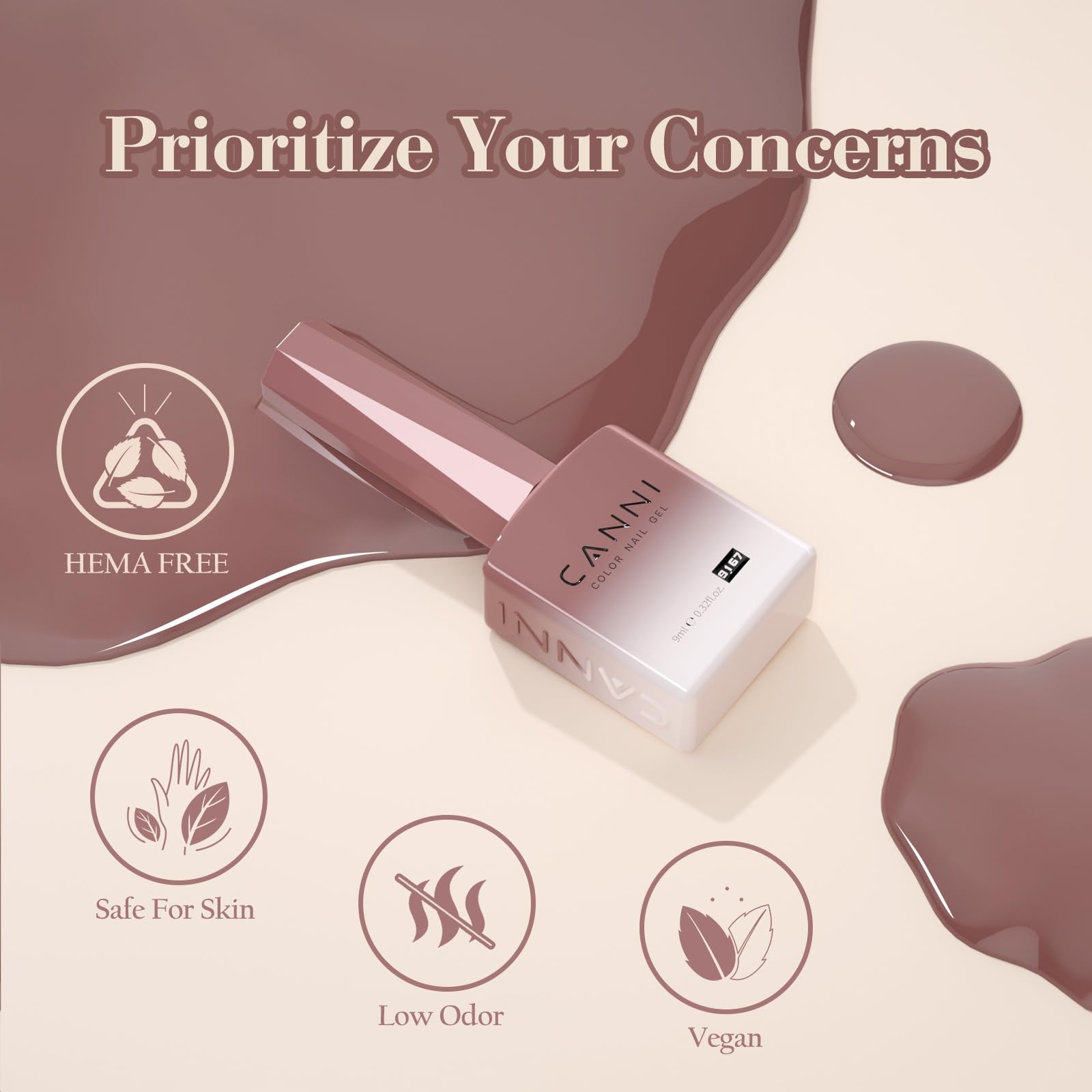 CANNI Jelly Gel Rouge Translucide: nuance subtile pour une retouche chic.