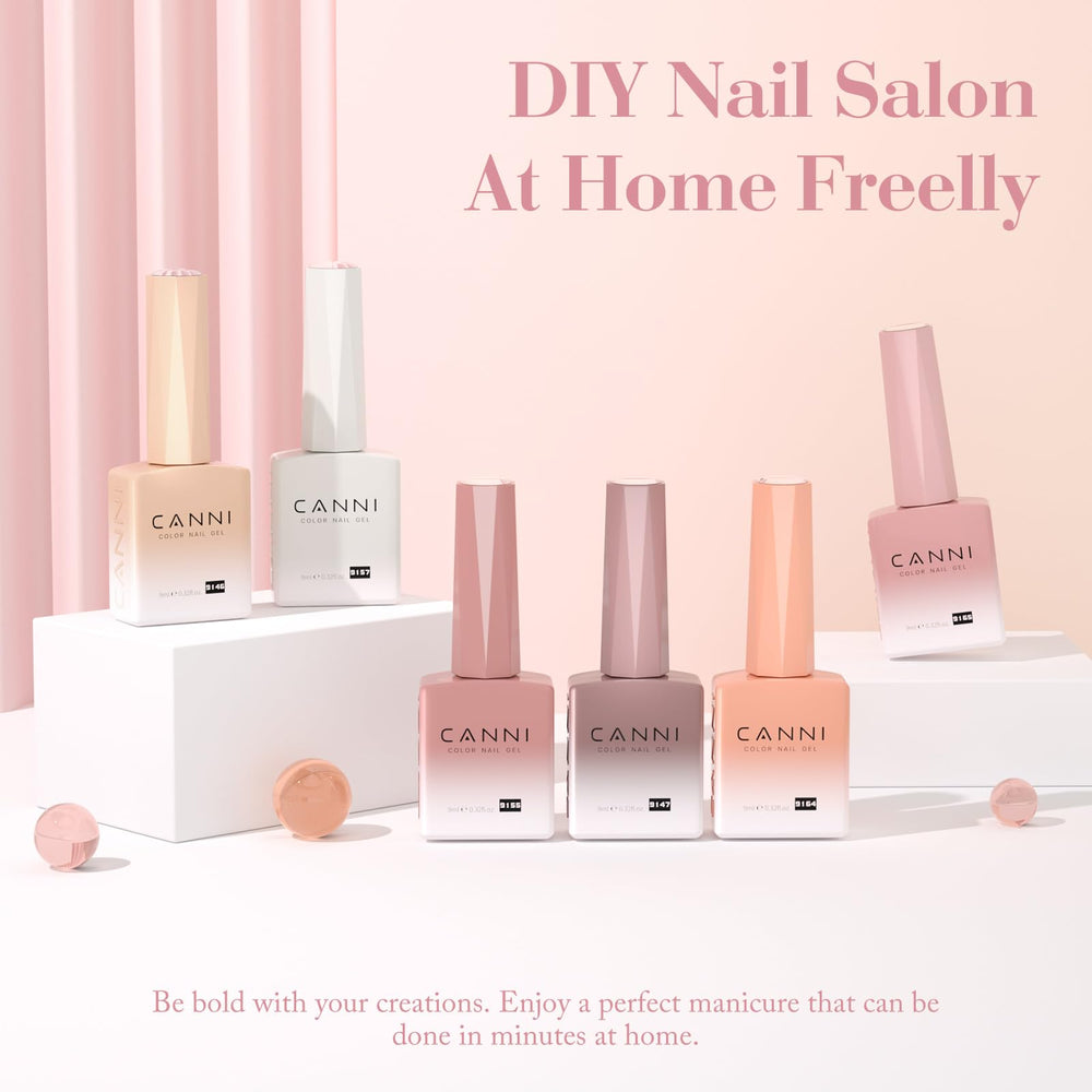CANNI Jelly Gel vernis rose clair sur flacon translucide, rendu naturel