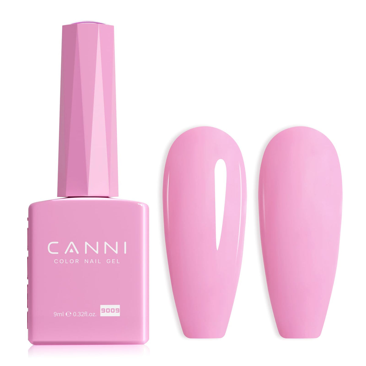 Vernis gel CANNI Pink Rose, bouteille couleur pour vue précise de la teinte.