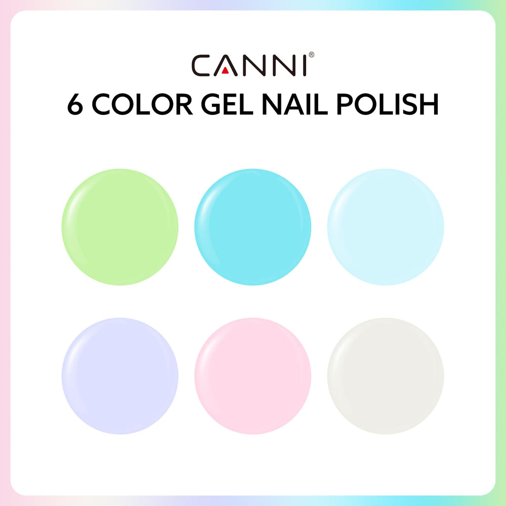 CANNI vernis gel 6pièces bleu – teinte fraîche pour le look quotidien