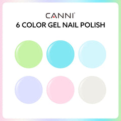 CANNI vernis gel 6pièces bleu – teinte fraîche pour le look quotidien