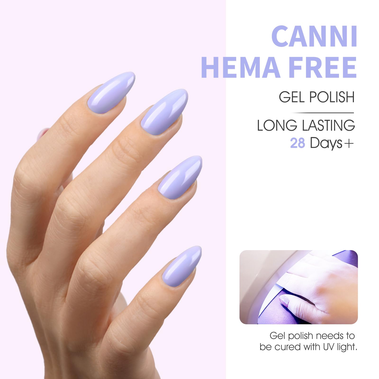 CANNI vernis gel 6pièces rose – éclat doux pour ongles tendance