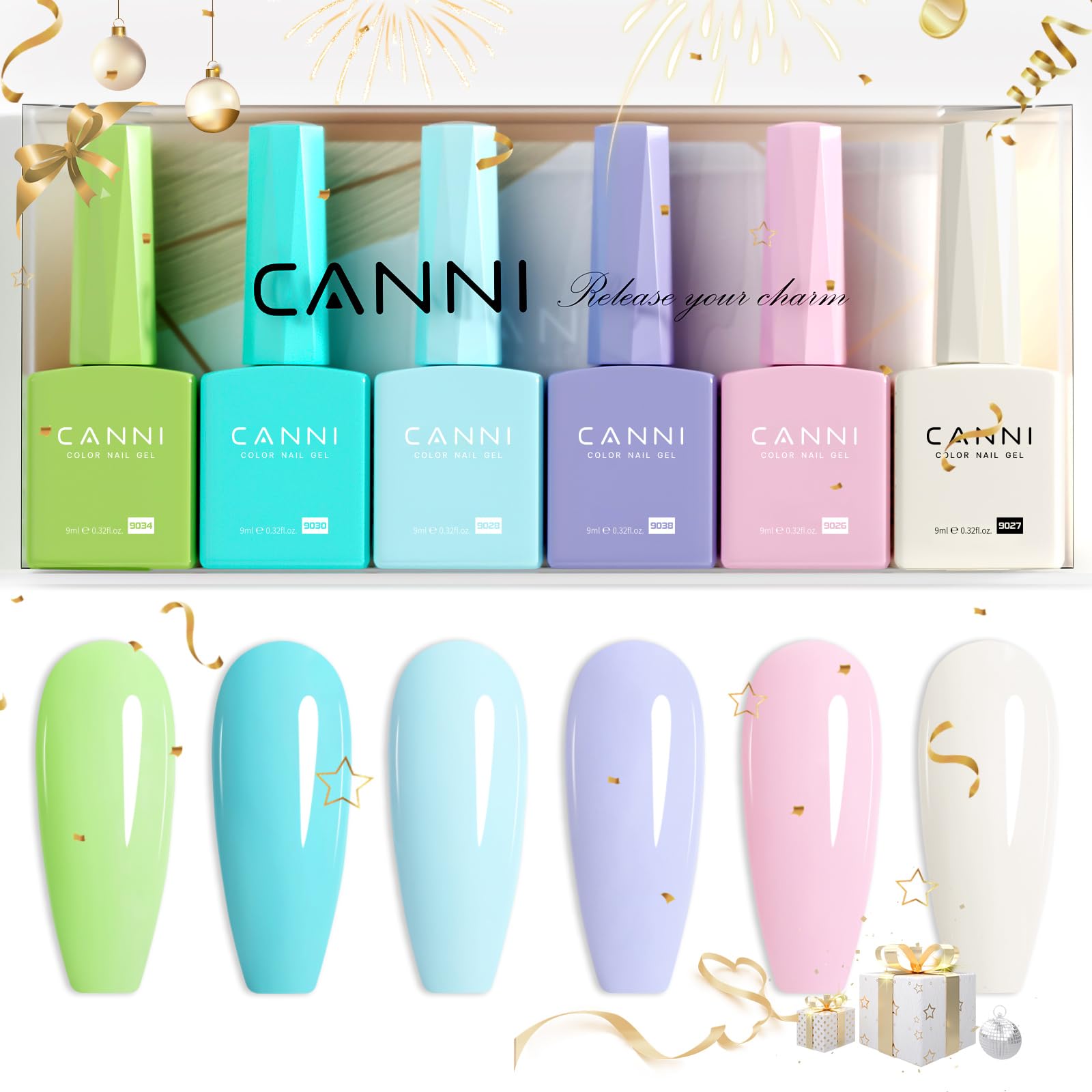 CANNI vernis gel 6pièces vert – couleur éclatante pour une manucure durable