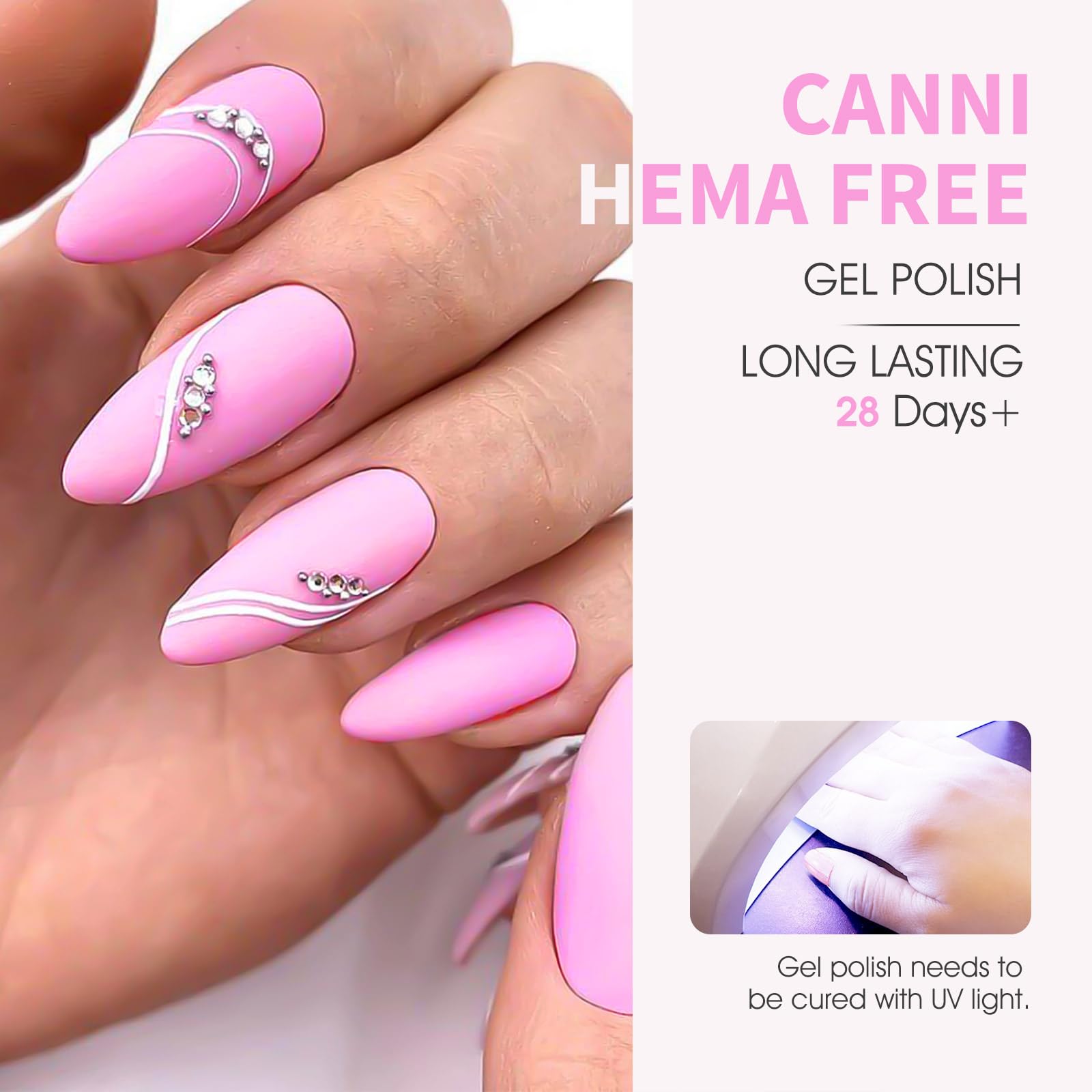 Vernis gel CANNI avec pinceau large: application lisse et uniforme.