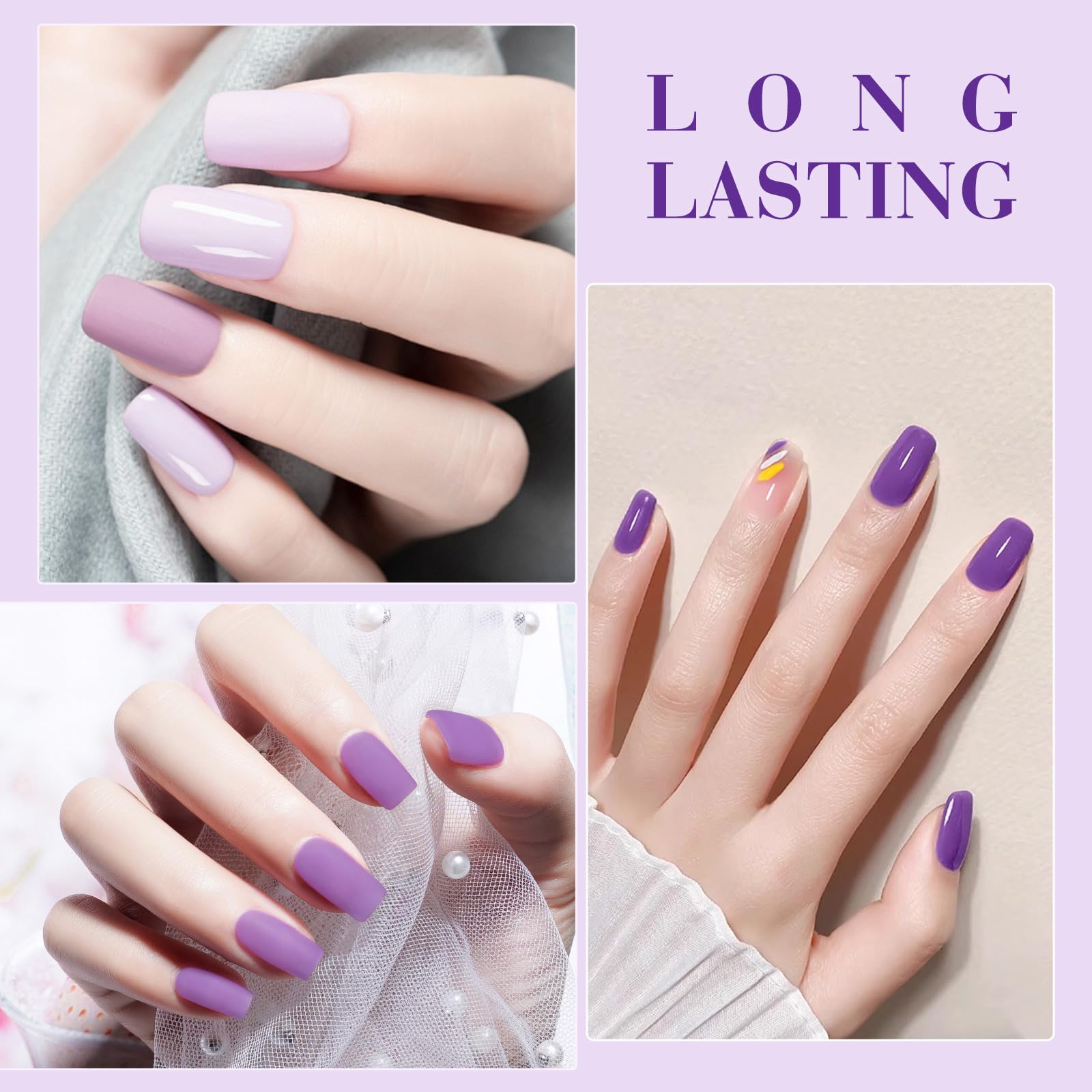 CANNI vernis gel échantillon montre les teintes violet et prune pour inspiration