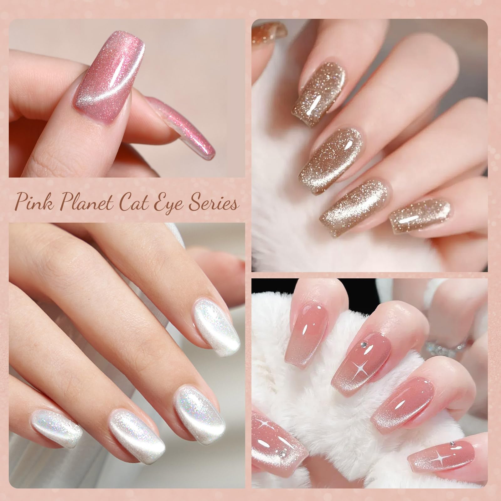 CANNI vernis gel effet œil de chat argent holographique, reflets lumineux.