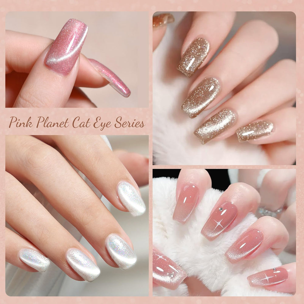 CANNI vernis gel effet œil de chat argent holographique, reflets lumineux.