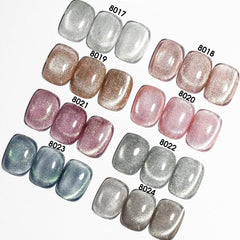 CANNI vernis gel effet œil de chat bleu translucide, rendu profond et lumineux.