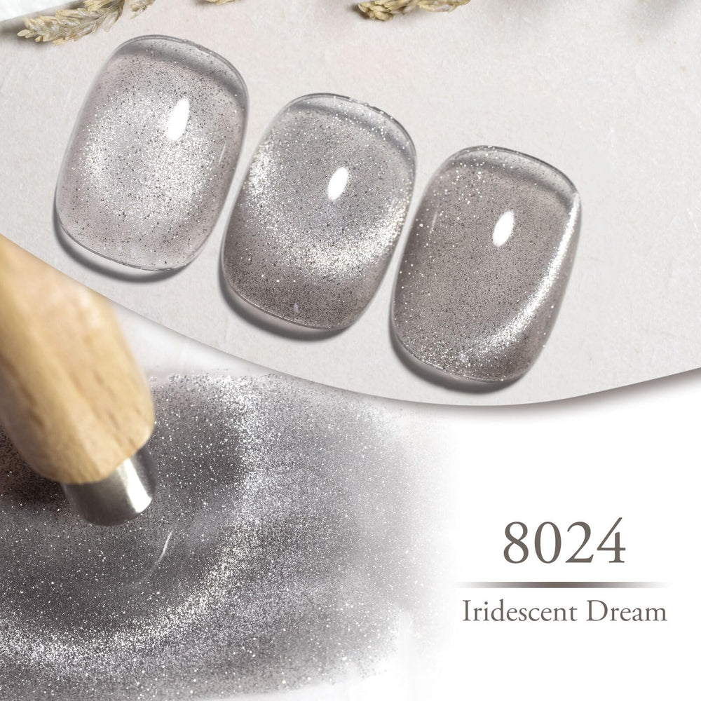 CANNI vernis gel effet œil de chat noir brillant, ongles sophistiqués.