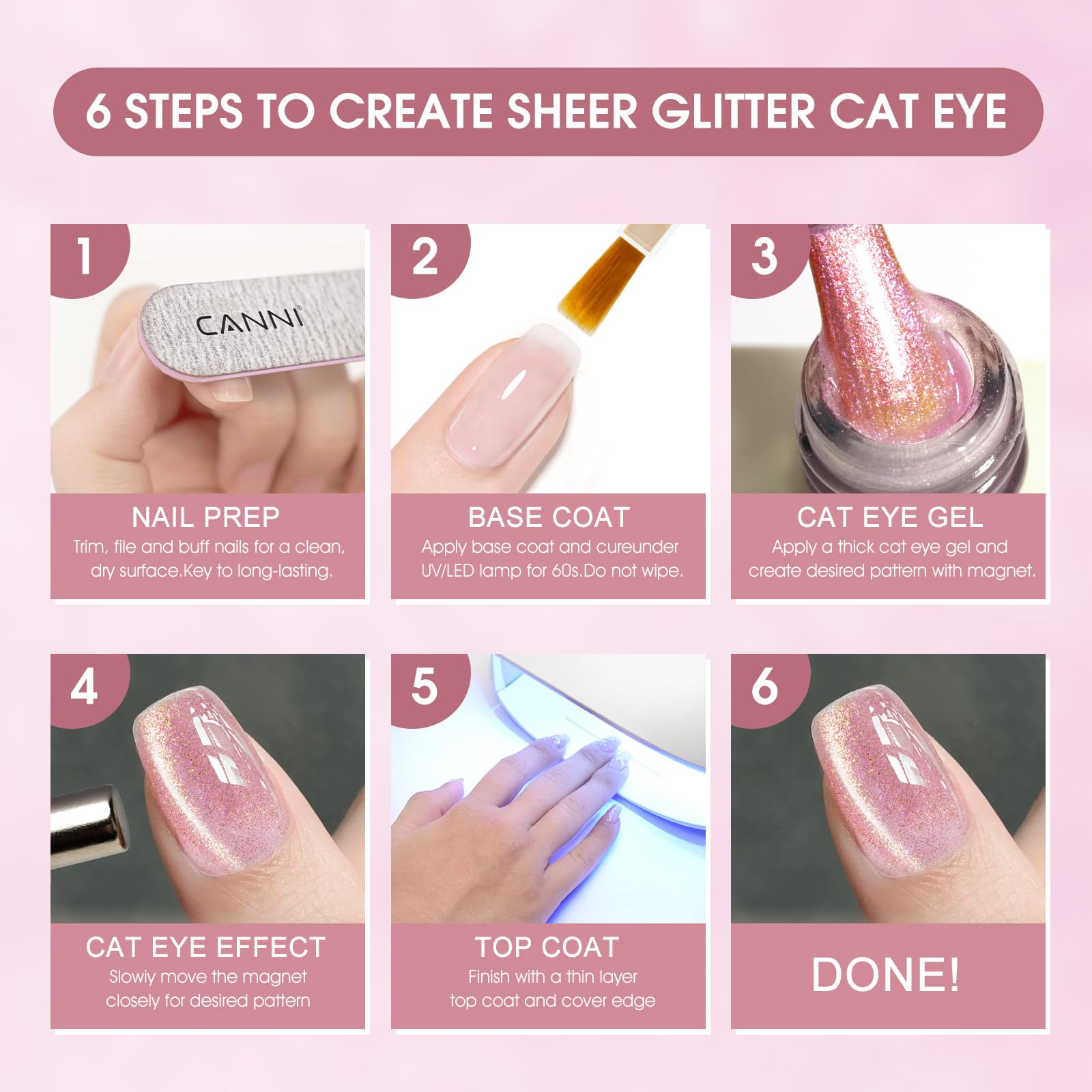 CANNI vernis gel œil de chat magnétique, reflet changeant selon la lumière.