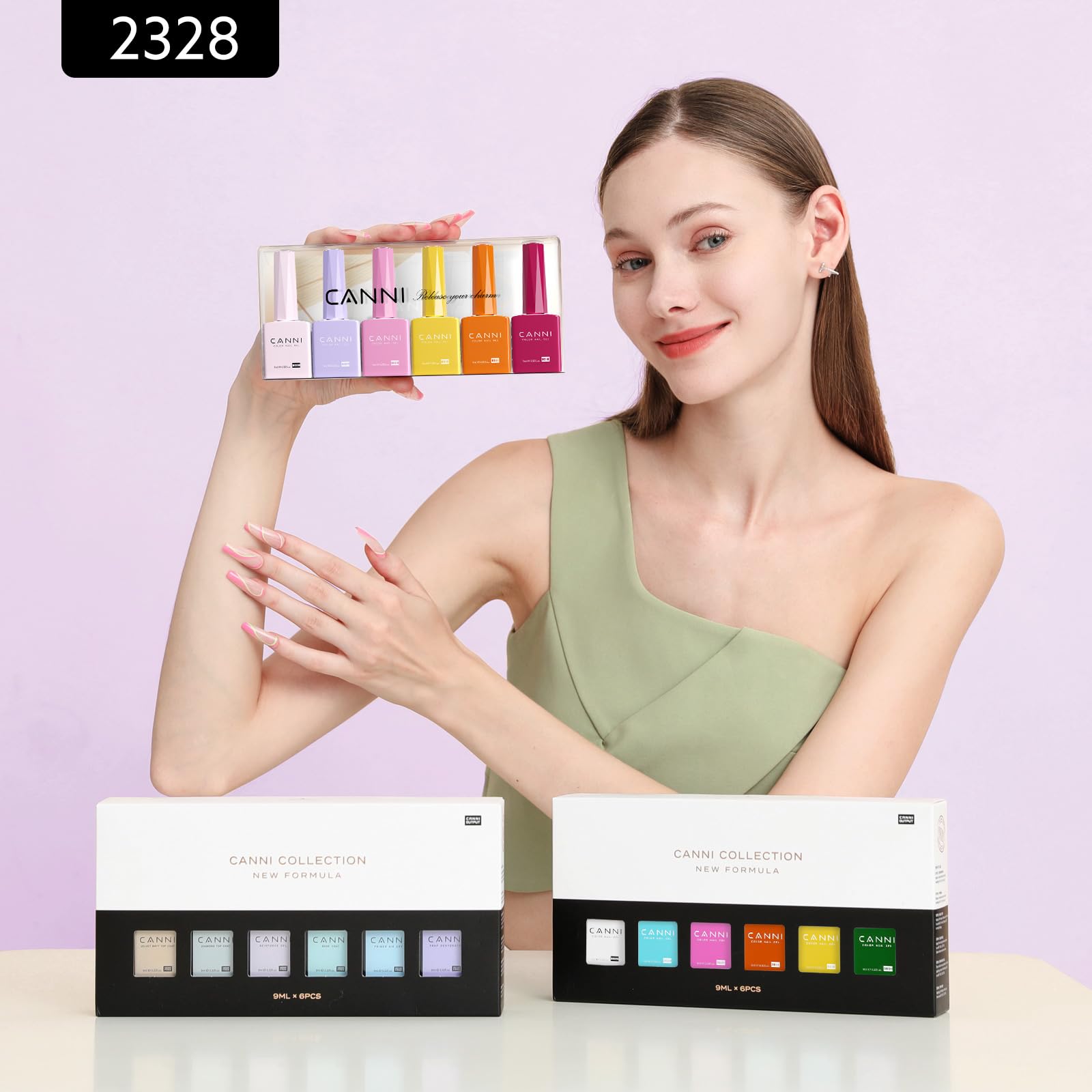 Vernis gel CANNI rose vif: couleur intense pour une manucure tendance.